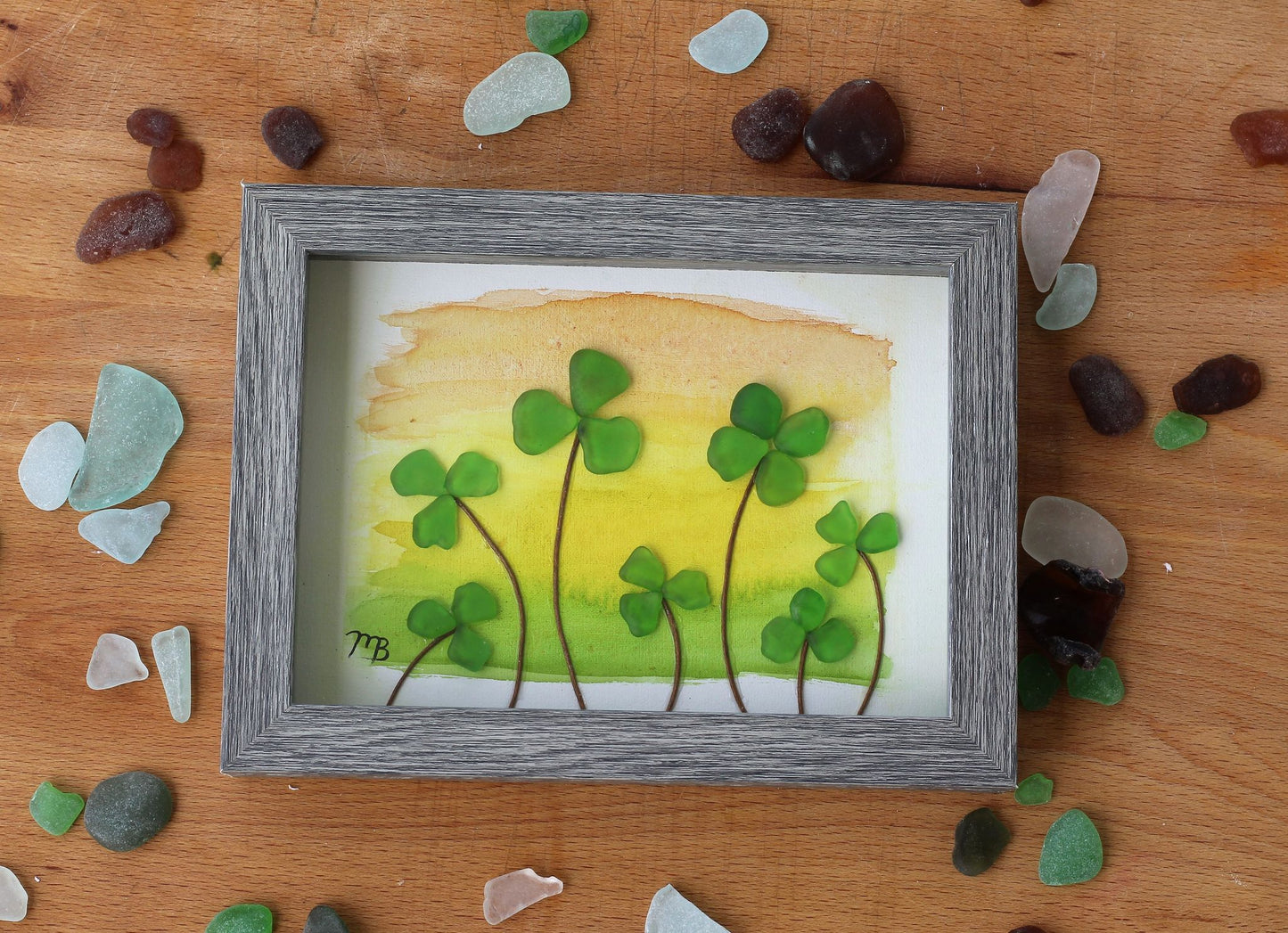 Handmade Sea Glass Painting - Lucky Glow