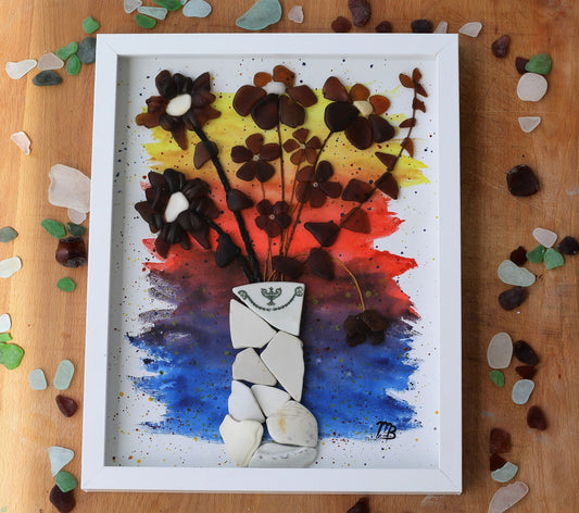 Handmade Sea Glass Painting - Break New Ground