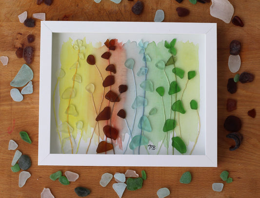 Handmade Sea Glass Painting - Ombré