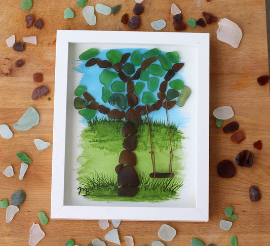 Handmade Sea Glass Painting - The Swing Of Things
