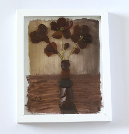 Handmade Sea Glass Art - More Than Sepia