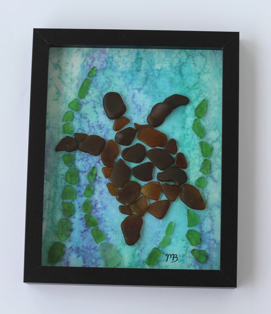 Handmade Sea Glass Art - Seaweed Forest