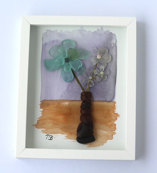 Handmade Sea Glass Art - Center of Attention