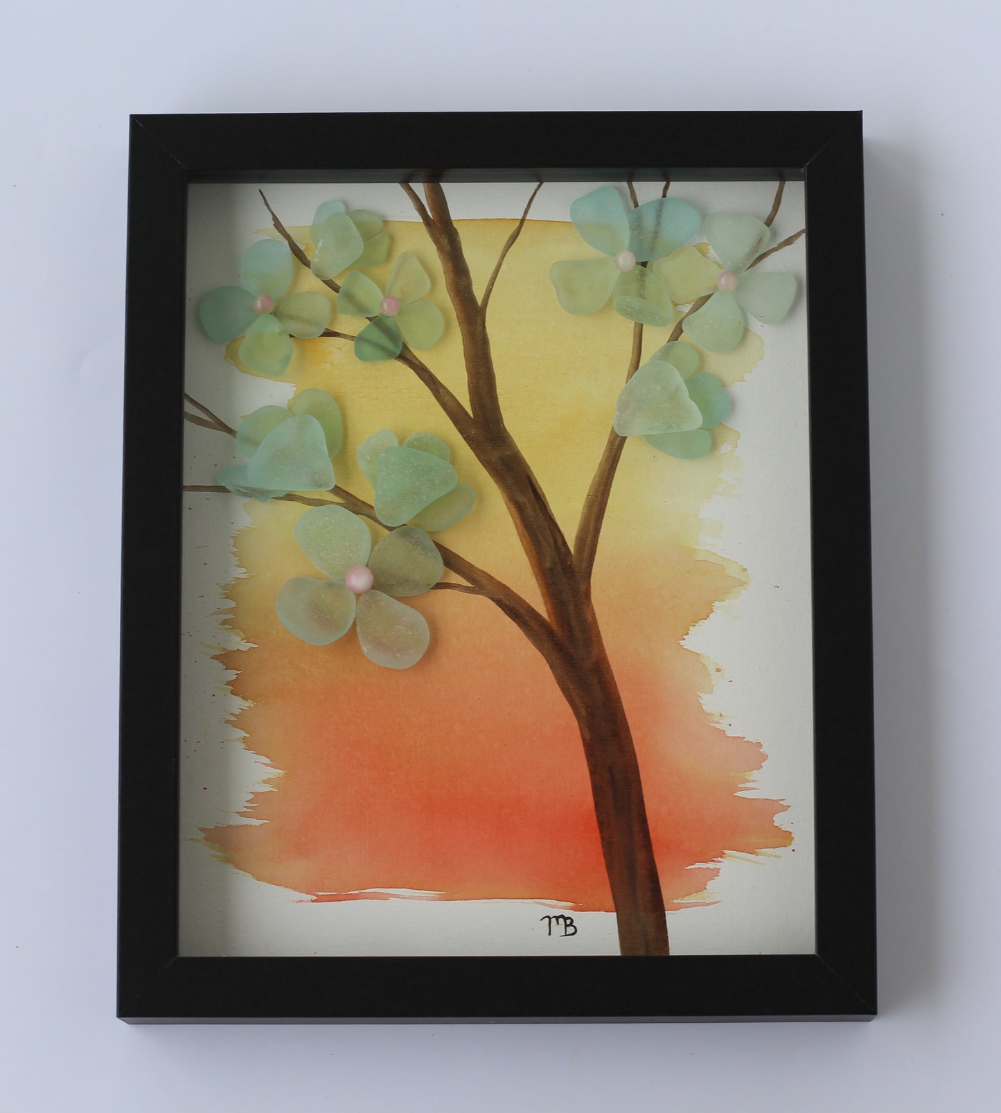 Handmade Sea Glass Art -Fiery Spirit