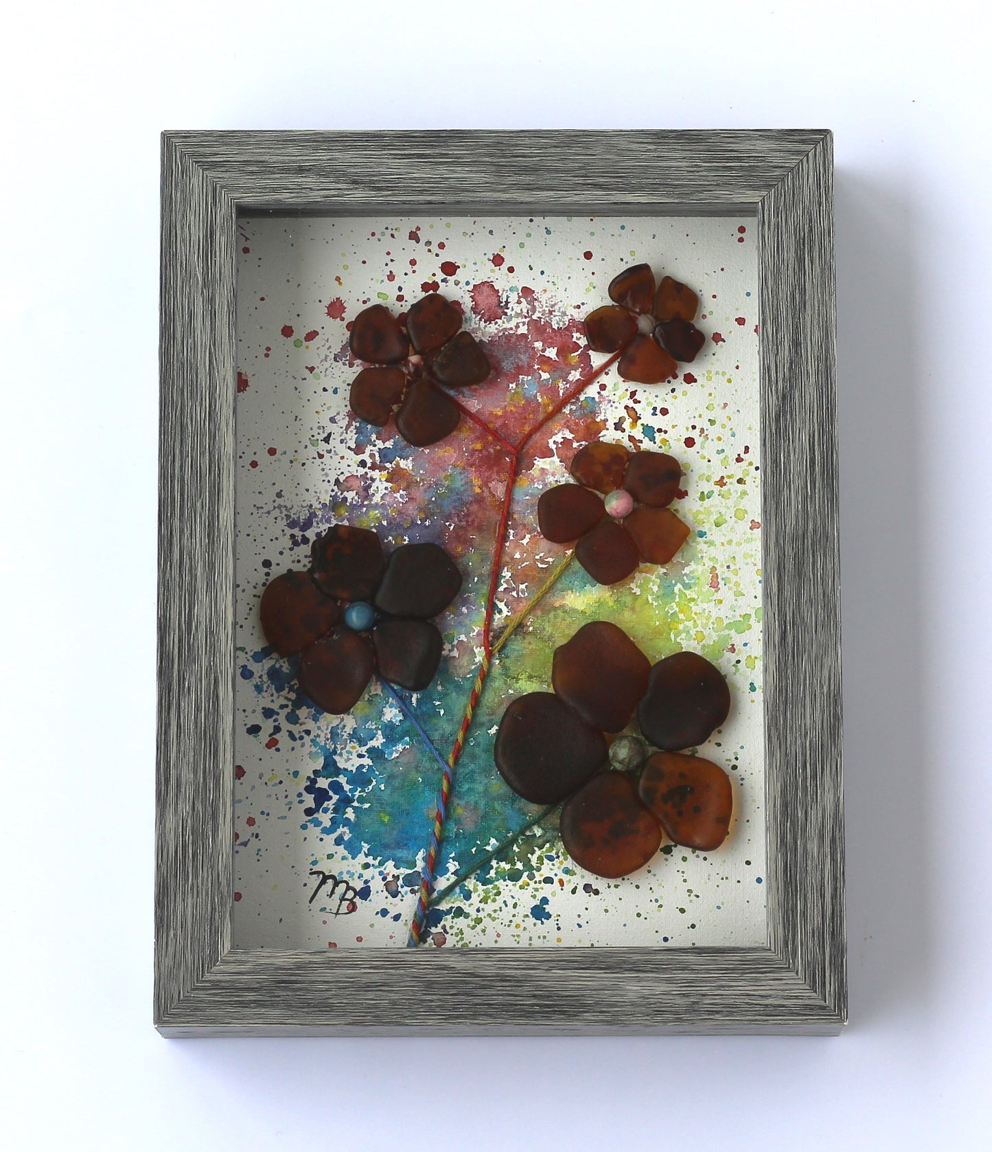 Handmade Sea Glass Painting - Lollipop