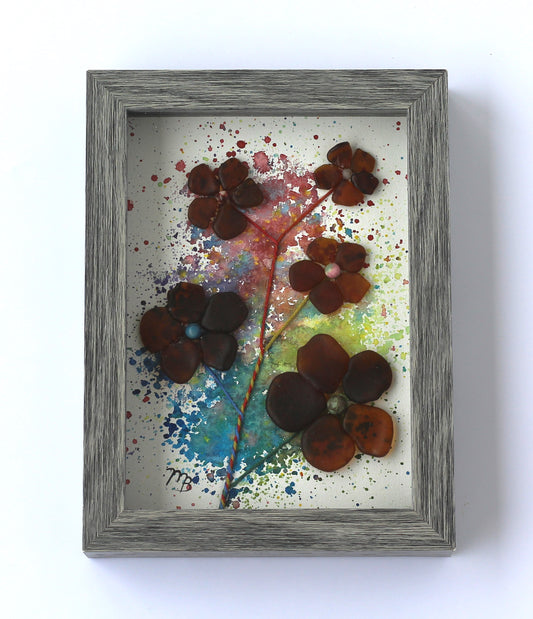 Handmade Sea Glass Painting - Lollipop