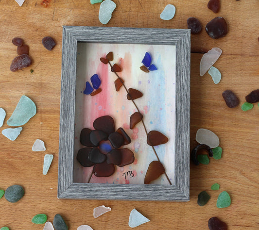 Handmade Sea Glass Painting - For All The Marbles
