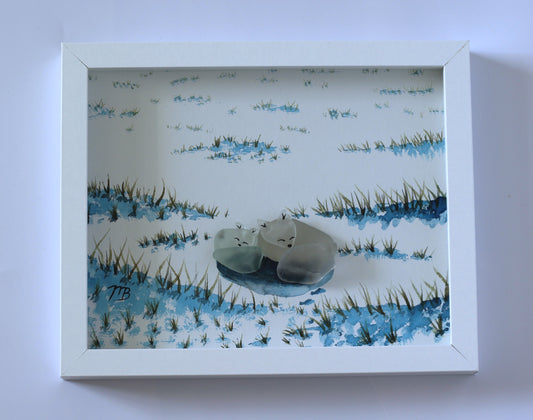 Handmade Sea Glass Art - The Calm of Winter