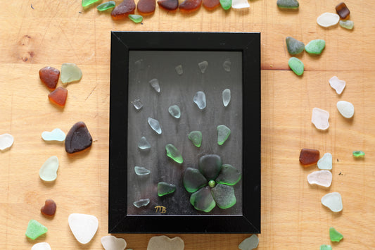 Handmade Sea Glass Painting - Jade